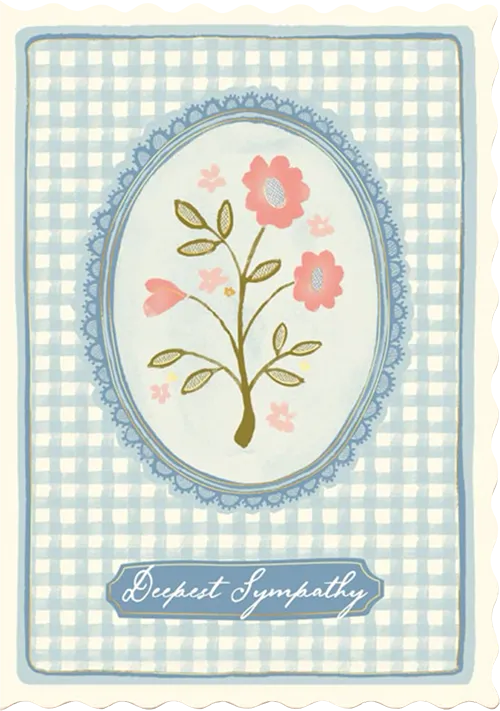 Pink Flowers Sympathy Greeting Card 
