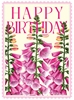 Pink Foxglove Birthday Card 