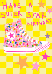 Pink Hightop Birthday Card 