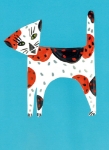 Quirky Cat Blank Greeting Card 