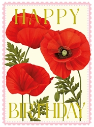 Red Poppies Birthday Card 