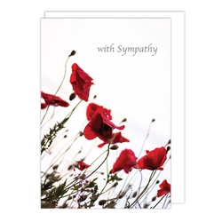 Red Poppies Symathy Card 