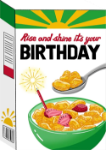 Rise Shine Cereal Birthday Greeting Card 
