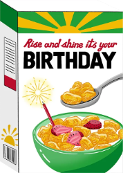 Rise Shine Cereal Birthday Greeting Card 
