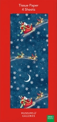 Santa Over The Rooftop Tissue Paper 