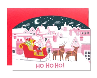 Santa Rooftops Greeting Card 