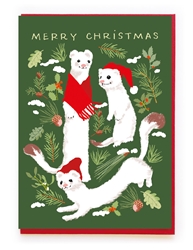 Santa Stoats Greeting Card