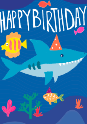Sea Shark Birthday Card 