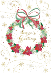 Season's Greetings Wreath Christmas Card 