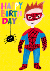 Spider Man Birthday Card 