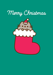 Stocking Pusheen Christmas Card 