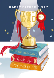 Trophy & Books Fathers Day Greeting Card 