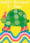 Turtle Skate Birthday Card 