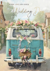 VW Bus Wedding Greeting Card 