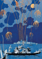 Venice Fireworks Blank Greeting Card 