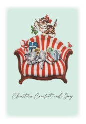Vintage Cats Christmas Card 