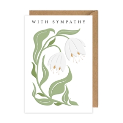 White Flower Sympathy Greeting Card 