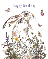 Wildflower Hare Birthday Card 