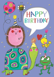 Window Animals Birthday Greeting Card 