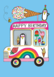 Window Ice Cream Birthday Greeting Card 