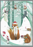 Woodland Animals Advent Christmas Card 