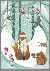 Woodland Animals Advent Christmas Card 