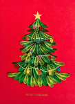 Xmas Tree Quill Christmas Card 