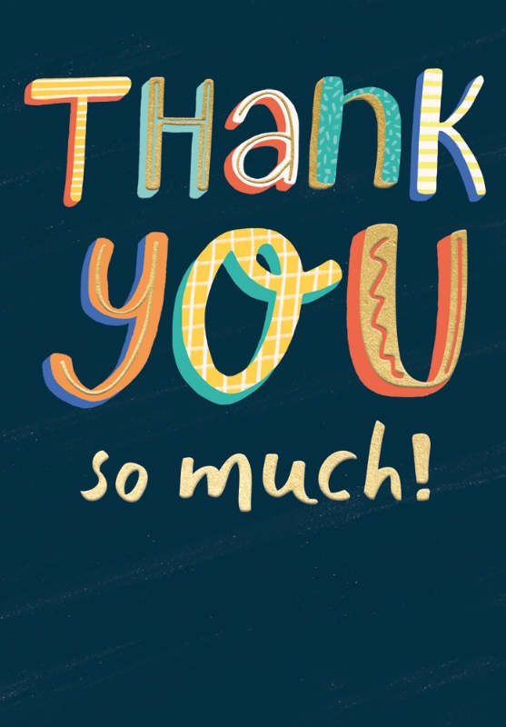 Colorful Text Thank You Card