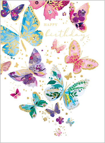 Butterflies Birthday Card