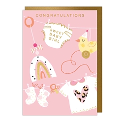 Congratulations Girl Baby Card 