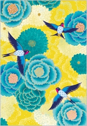 Blue Swallows Blank Card