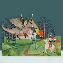 Diecut Dragon Fire Blank Card 