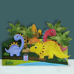 Diecut Dinosaurs Birthday Card 