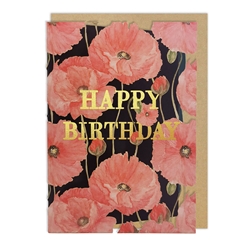 Diecut Poppies Birthday Card 