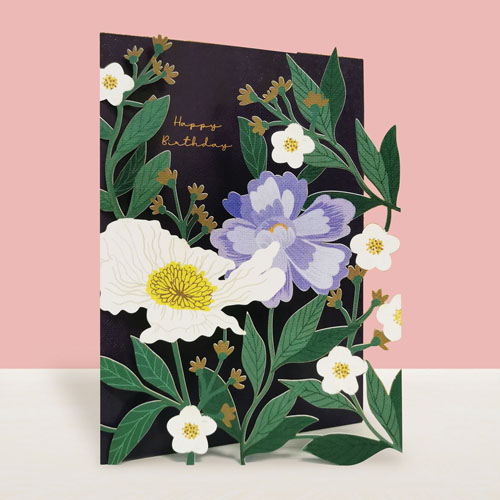 Diecut Flowers Birthday Card