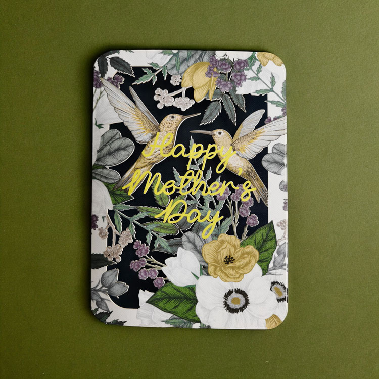 Mother's Day Hummingbirds Die Cut Card