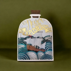 Blank Diecut Go Exploring Greeting Card  Design
