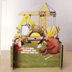 3D Animals with Truck - Blank Card 