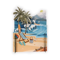 3D Beach Blank Card 
