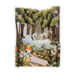 3D Swans Blank Card 