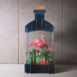 3D Flamingo Keepsake Blank Card 
