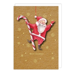 Bauble Santa Christmas Card Christmas