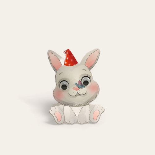 Wobbly Bunny Blank Card