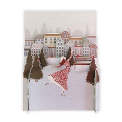 3D Skating Christmas Card Christmas