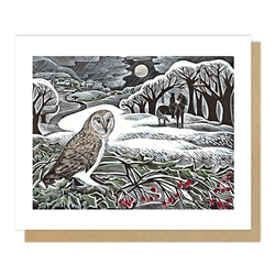 Owl Flight Christmas Card Christmas