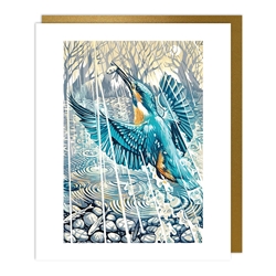 Kingfisher Rain Blank Card 