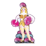 3D Die-Cut Fanny the Fan Dancer Blank Card 