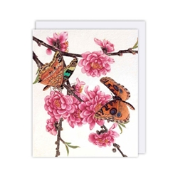 Orange Butterfly Blank Card 