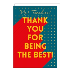 Being the Best Thank You Teacher Card 