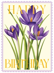 Purple Crocus Birthday Card